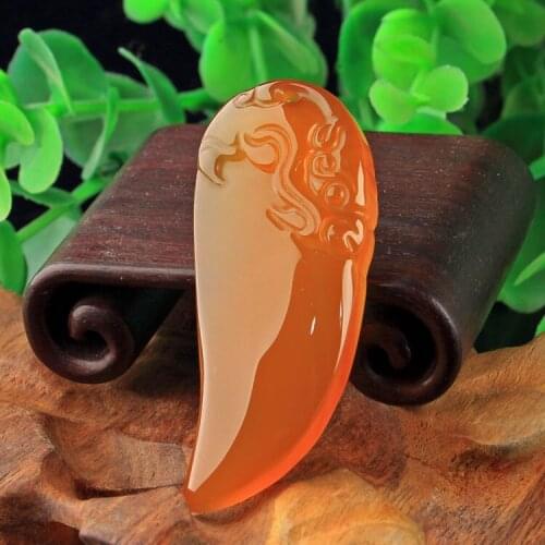 Men Natural Jade Wolf Tooth Pendant Necklace Amulet Gift Genuine Certified Jades Stone Charms Chalcedony Women Fashion Jewellery