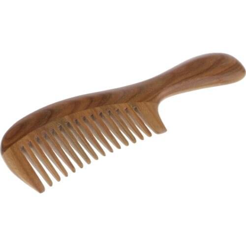 Natural Green Sandalwood Scent Comb Wide Toothed Comb Hair Care Massage Comb