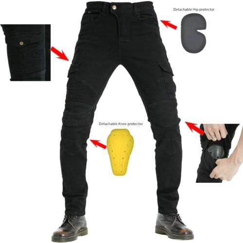 Motorcycle black jeans men off-road motorcycle pants off-road motorcycle pants with protective gear 2020