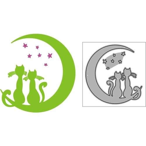 New Moon Star Loving Cat Craft Embossing Mold 2021 Metal Cutting Dies for DIY Decorative Scrapbooking Album Card Making No Stamp