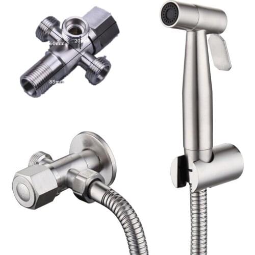 304 Stainless Steel Brusehd Bidets Bathroom Hand Shower Bidet Toilet Sprayer Hygienic Shower Taps 2/3/4/5 Ways Toilet Spray Gun