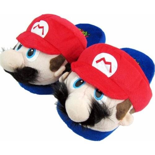 Red And Green Mario Dolls Boys Girls Warm Cartoon Slippers Shoes Winter Homewear Indoor House hold Shoes