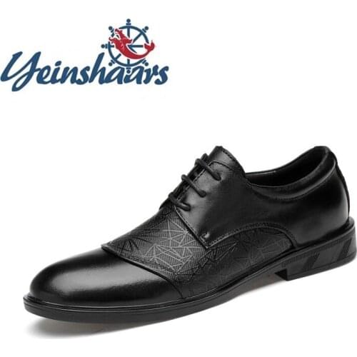 Oxford Genuine Leather Dress Shoes High Quality Man Casual Shoes Lace-Up Business Formal Shoes Leisure Walk Lace-up Luxury Shoes
