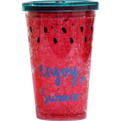 Unique Water Cup Eco-friendly With Lid Plastic Lovely Sweet Straw Red Summer Creative Letter Large Capacity Bottle For Home