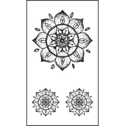 Waterproof Temporary Tattoo Sticker Mandala lotus flower Flash Tatoo Fake Tatto arm leg Wrist Foot hand For Girl Men Women
