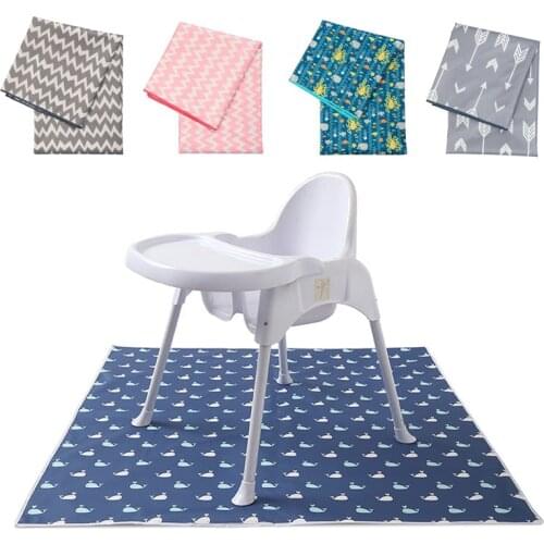 51" Splat Mat for Under High Chair/Arts/Crafts Washable Spill Mat Water-resistant Anti-slip Floor Splash Mat Portable Play Mat
