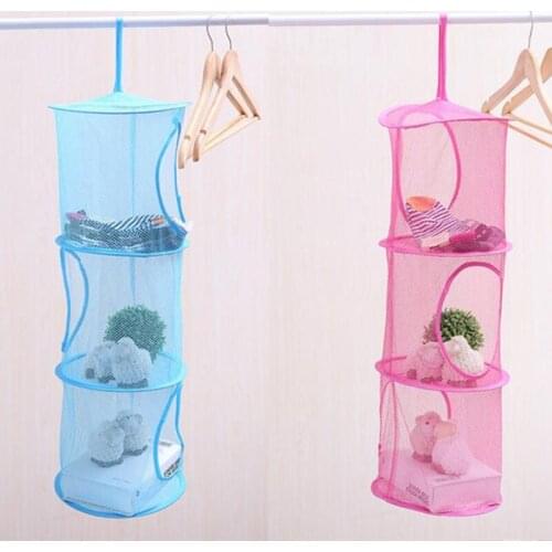 High Quality DIY 3 layer Hanging Storage Net Kids Toy Organizer Bag Bedroom Wall Door Closet 75cm x 26cm 3 Shelf Hanging