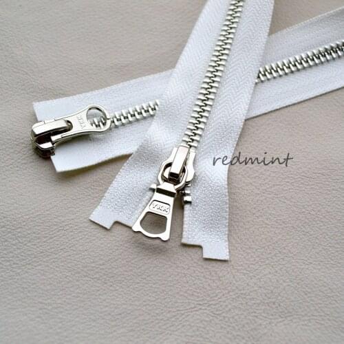 YKK High Grade Zipper No.5 Bright Silver Open End White Down Jacket Double Head Lock Accessories