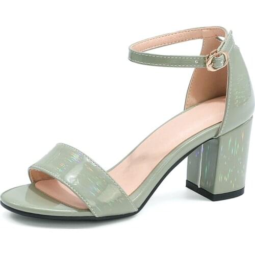 2021 Women Ankle Strap Sandals Sexy Ladies High Square Heels Fashion Open Toe Black Pink Beige White Summer Female Party Shoes