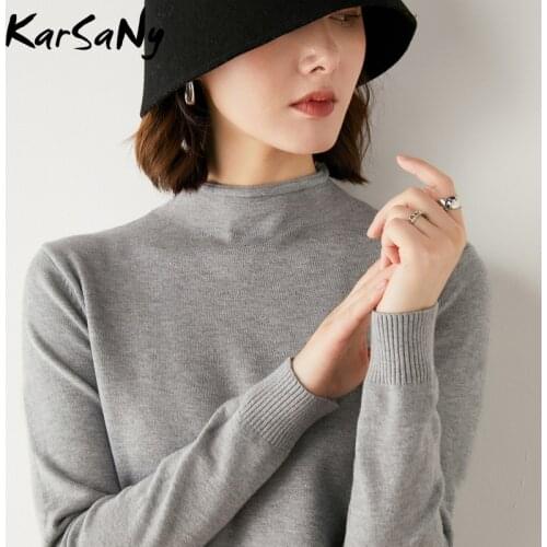 Women Sweater 2021 Autumn Winter Turtelneck Warm Sweaters For Women Jumper Autumn Solid Blue Womens Pullover Sweater Knit Top