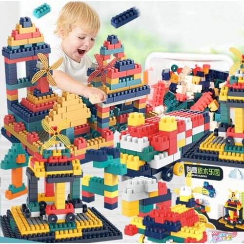 100-520Pcs Big Size DIY Building Blocks For Kids Bulk Sets Assembly City Creative Classic Bricks Technic Creator Child Toys Gift