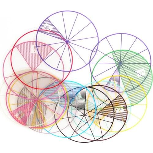 12pcs Kids Mathematics Montessori Toy Educational Toy For Children Plastic Maths Numbered Fractions Circles Maths Chips Kid Gift