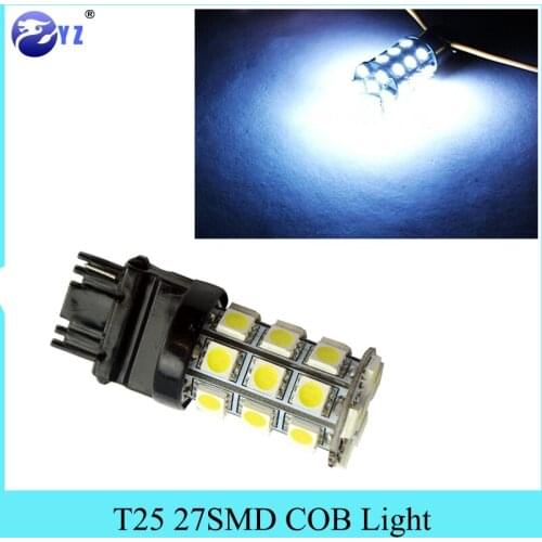 2Pcs T25 3157 Led Car High Power 27SMD 5050 Rear Brake lamp Bulbs Turn Signal Car Light SourceYellow Blue Red White 12V