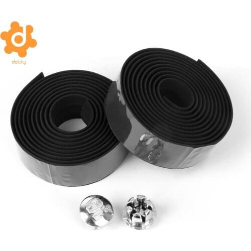 2pcs High Quality MTB Road Bike Bicycle Handlebar Tape Wrap +2 Bar Plug Black MTB Road Cycling Bicycle Accessories