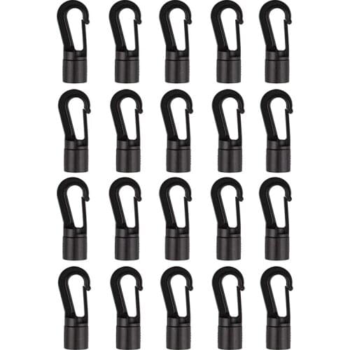 20PCS 8mm Shock Cord End Hook Boat Kayak Bungee Shock Cord Hook Hanging End Hooks Kayak Accessories for Kayak Boat Canoe