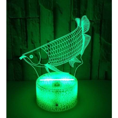 3D Night Light Creative Gifts 3d Fish Table Lamp 16 Color Change Atmosphere Decorative Lights Children Bedroom Bedside Lamp
