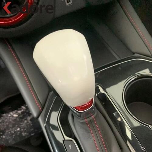 Interior Accessories For Chevrolet Blazer 2019 2020 Carbon Fiber Car Gear Shift Knob Cover Trim Decoration Frame Sticker Styling