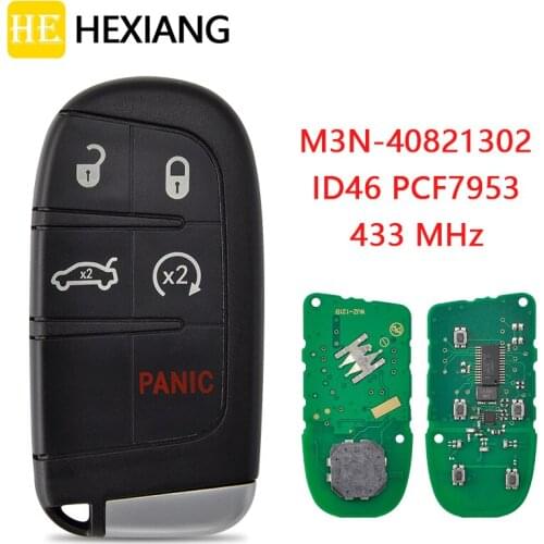 HE Xiang Car Remote Key For Jeep Grand Cherokee Dodge Chrysler M3N-M3N40821302 PCF7953 433Mhz Samrt Control Keyless Go With Logo