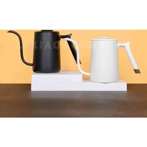 Timemore Fish Pure Over Kettle Long Neck Drip Kettle Coffee Brewing Vertical Water Flow Stainless Steel 700ml