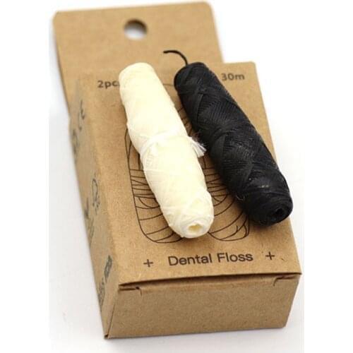Eco-Friendly 30m Black Colored Mint Bamboo Charcoal Dental Floss