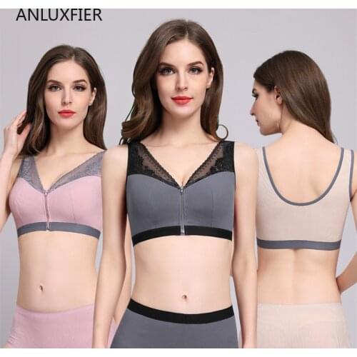 H9725 Artificial Boobs Special Bra Without Steel Ring After Breast Cancer Surgery Front Zipper Breathable Comfortable Lingerie