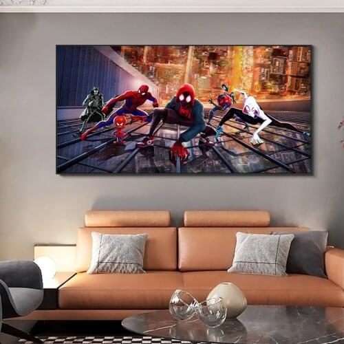 Marvel Superhero Canvas Painting Spiderman Character Poster Prints Wall Art Pictures for Living Room Nordic Home Decor Cuadros