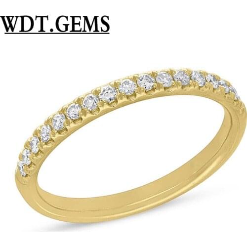 Womens 0.25CT 10K Yellow Gold Prong Set Natural Round Diamond Wedding Band Ring