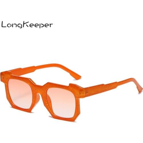 LongKeeper Fashion Square Sunglasses Women 2021 New Vintage Irregular Sun Glasses Ladies Sexy Orange Glasses Retro Eyeglasses