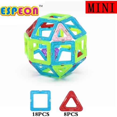 Ball Mini 3D Toy Bricks 26Pcs Plastic Magnetic Designer Enlighten Bricks Models Building Blocks 3D DIY Educational Kids Toys