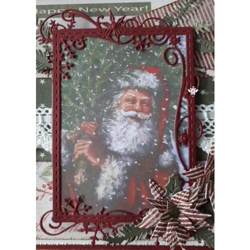 Mmao Crafts Metal Steel Cutting Dies New Christmas snowflake frame Stencil For DIY Scrapbooking Paper/photo Cards Embossing Dies