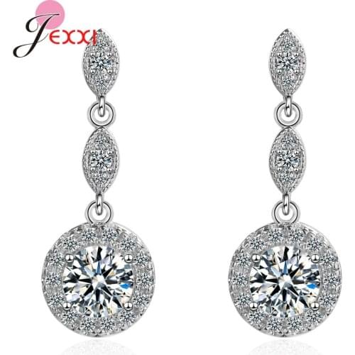 Trendy Style Fashion 925 Sterling Silver Waterdrop Cubic Zirconia Pendant Earrings For Women Girls Wedding Party Jewelrys