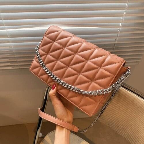 Fashion Lingge Chains Women Shoulder Bags Design Quilted Handbgas Luxury Pu Leather Crossbody Messenger Bag Lady Big Flap Tote