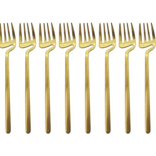 Set Of 8 Pieces Mini Coffee Spoon, 5.3 Inches Hanging Cup Stainless Steel Small Gold Spoons For Dessert Coffee Use Dinnerware