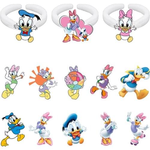 Disney Donald Duck And Daisy Ring Acrylic Adjustable Round Ring Set Resin Ring Disney Couple Accessories