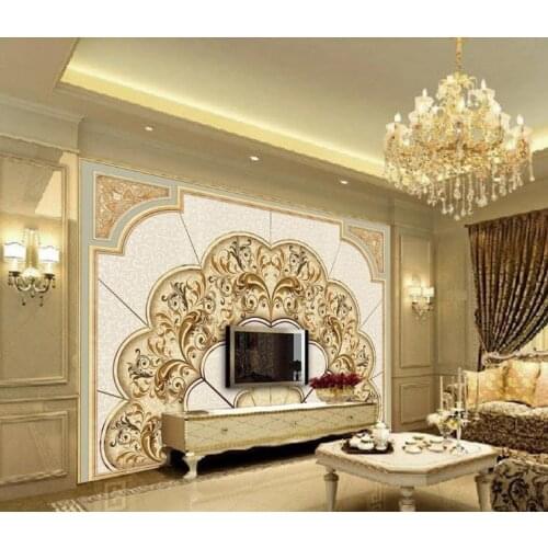 Wall paper 3d mural custom living room bedroom home decor European pastoral style curly-leaf TV background wall 3D Wallpaper