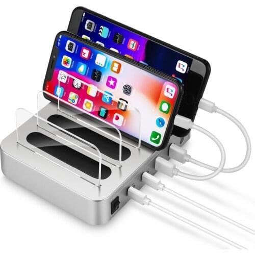 USB Type-C Desktop Charger Station 4 Port 40W USB 2 PD Charger for MacBook Pro iPhone X/8/8 Plus Power Charge QC 3.0 for Samsung
