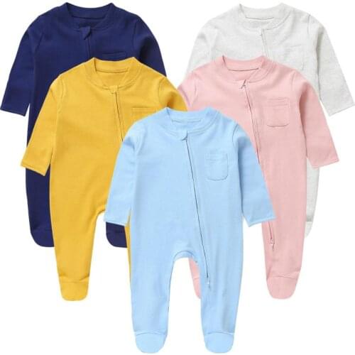 2021 New Baby Clothes For Girls Autumn And Spring Newborn Rompers 6 Colors Climbing Rompers Cotton Infants Long Sleeve Pajamas