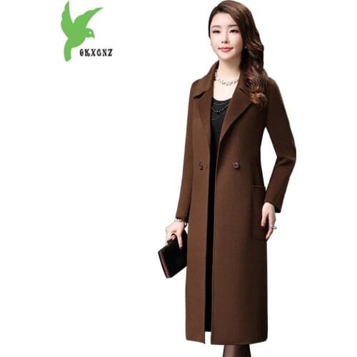 New Woolen Coat Female Autumn Winter Double-sided Cashmere Coats Fashion Boutique Women Woolen cloth Outerwear Coats OKXGNZ 1542