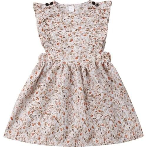 Toddler Kids Baby Girls Floral Clothes Ruffle Dress Rompers Sundress Sister Family Matching Outfits Summer 0-7Y