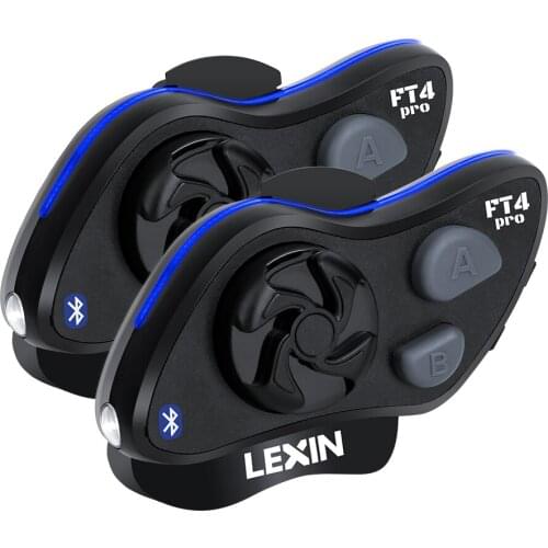 Lexin FT4 PRO Intercom Casco para Motocicleta Type-C&BT 5.0 with High Sound Quality up to 150km/h for 4 Bikers 1 Miles Headset