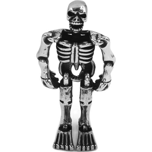 Skull Skeleton Biker Pendant Stainless Steel Jewelry Gothic Ghost Skull Motor Biker Men Pendant SWP0605A