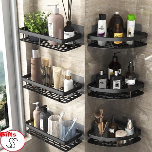 Bathroom Shelves Punch-free Shampoo Holder Shower Shelves Wall Mounted Aluminum Bathroom Organization Rack Bath Accessories