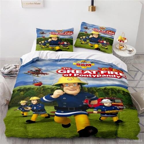 Sam Fireman 3D Cartoon Printed Comforter Cover Set Duvet Cover & Pillowcase Set Twin Full Queen King Size Bedding Set Bedclothes