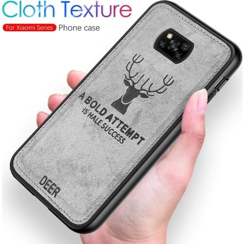 Luxury Fabric Cloth Antler Cloth Pattern Phone Case For Xiaomi Poco X3 Pro Cases For Poxo Poko F 3 X3 Pro Nfc Phone Shell Cover