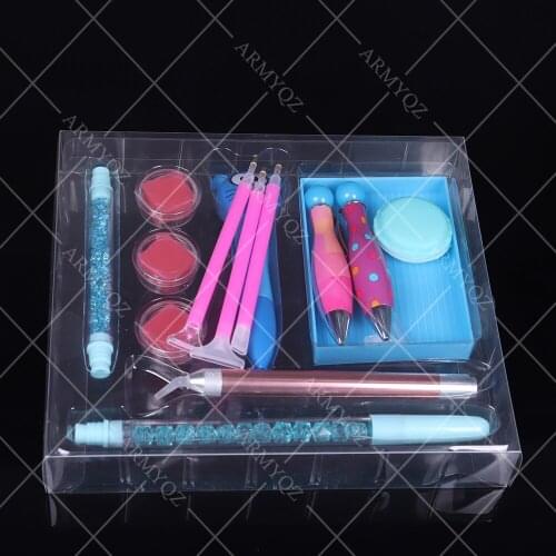 12Pcs Cross Stitch Embroidery Point Drill Pen For 5D Diamond Painting Drill Diamond Embroidery DIY Tools Accessories Rhinestone