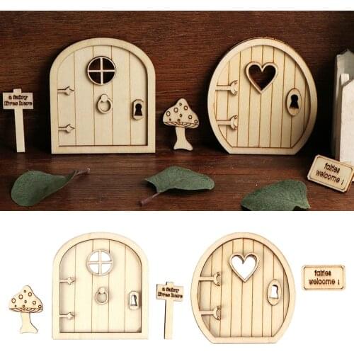 Garden DIY 3D Wooden Fairy Elf Door Kit Self-Assembly Birthday Gift Decor