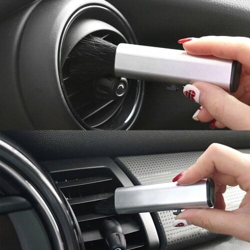 Car Air Conditioner Outlet Flexible Dusting Gap Cleaning Soft Brush Crevice Tool Air Vent For Mini Cooper One d JCW Accessories
