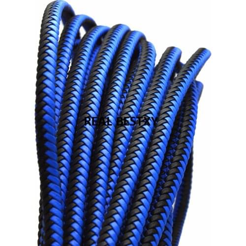 5m/lot approx 8*5mm blue black Leather Rope Braided Natural leather Cord For DIY Men Bracelet Jewelry Craft Making Wholesale