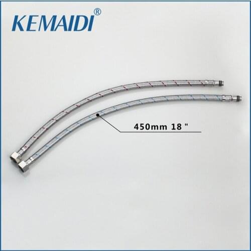 KEMAIDI New Modern Hose Two Pcs Hot and Cold Water Kitchen/Bathroom Stainless Steel For Faucet Mixer Tap 6000