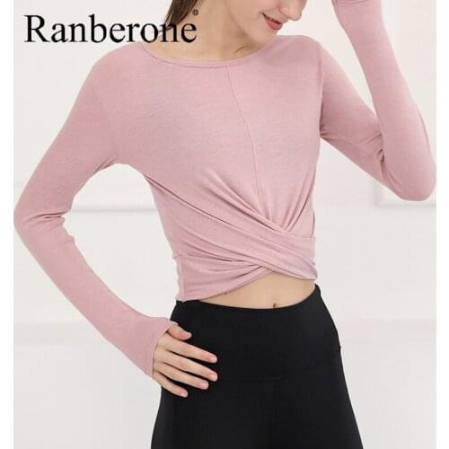 Ranberone Yoga Sports Top Woman Sexy Long Sleeved Running Sportswear Breathable Quick Drying Fitness Sport T-shirt Gym Clothes